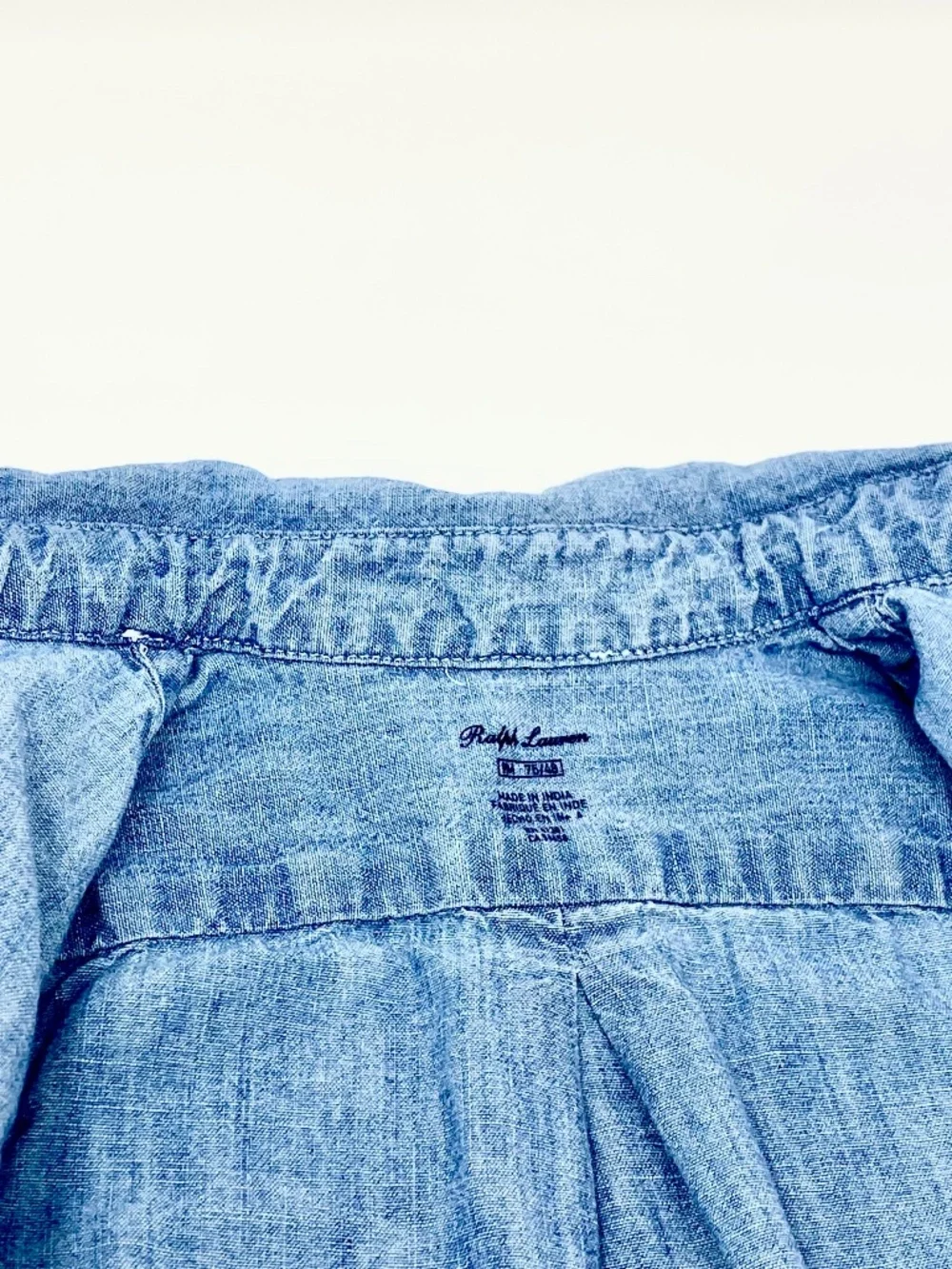 Ralph Lauren Baby Boy Blue chambray shirt size 9 months